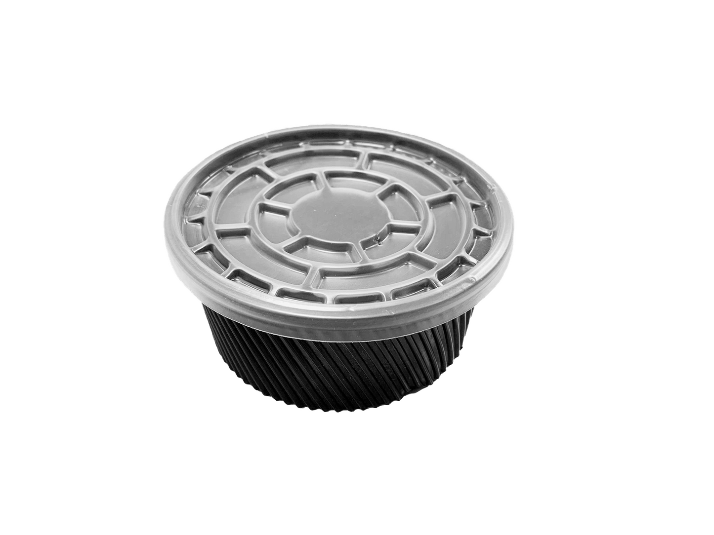 Bol supa negru din PP cu capac transparent inclus, 500 ml, 100 buc/set d