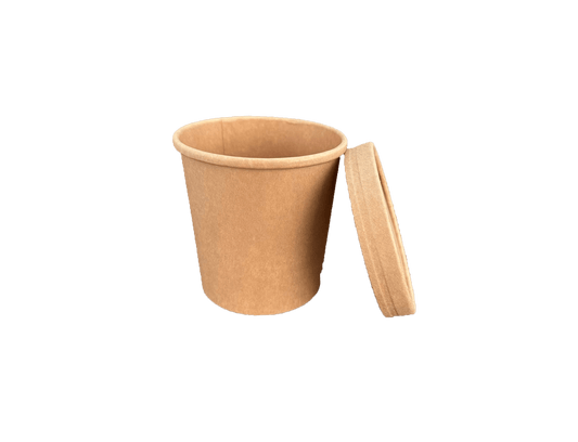 Boluri supa PREMIUM din carton 16 oz/470 ml si capac din carton, 25 buc/set