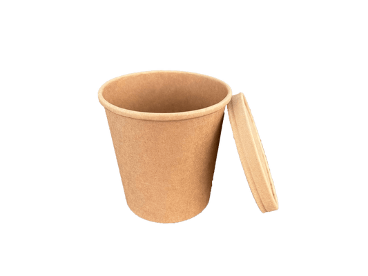 Boluri supa PREMIUM din carton 26 oz/770ml si capac din carton, 25 buc/set