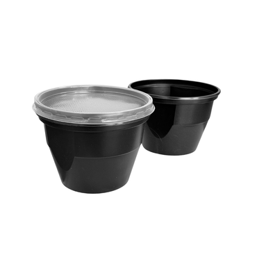 Capac transparent pentru boluri negre PP si boluri negre 680 ml