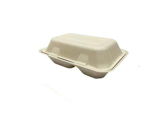 Caserole BIO cu capac din trestie de zahar, 2 compartimente, 1.000 ml, 50 buc/set