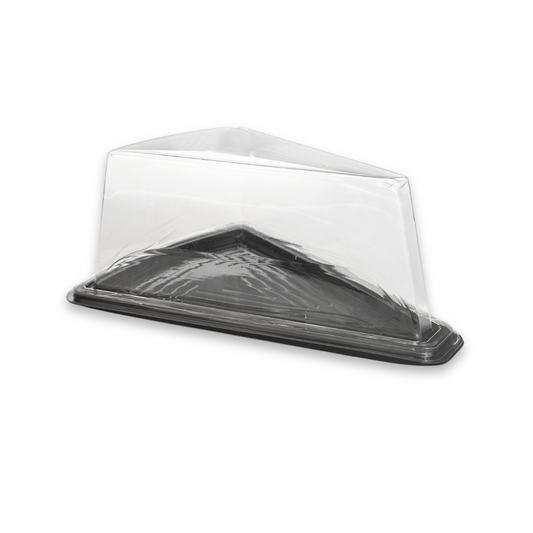 Caserole felie de tort cu baza neagra si capac transparent