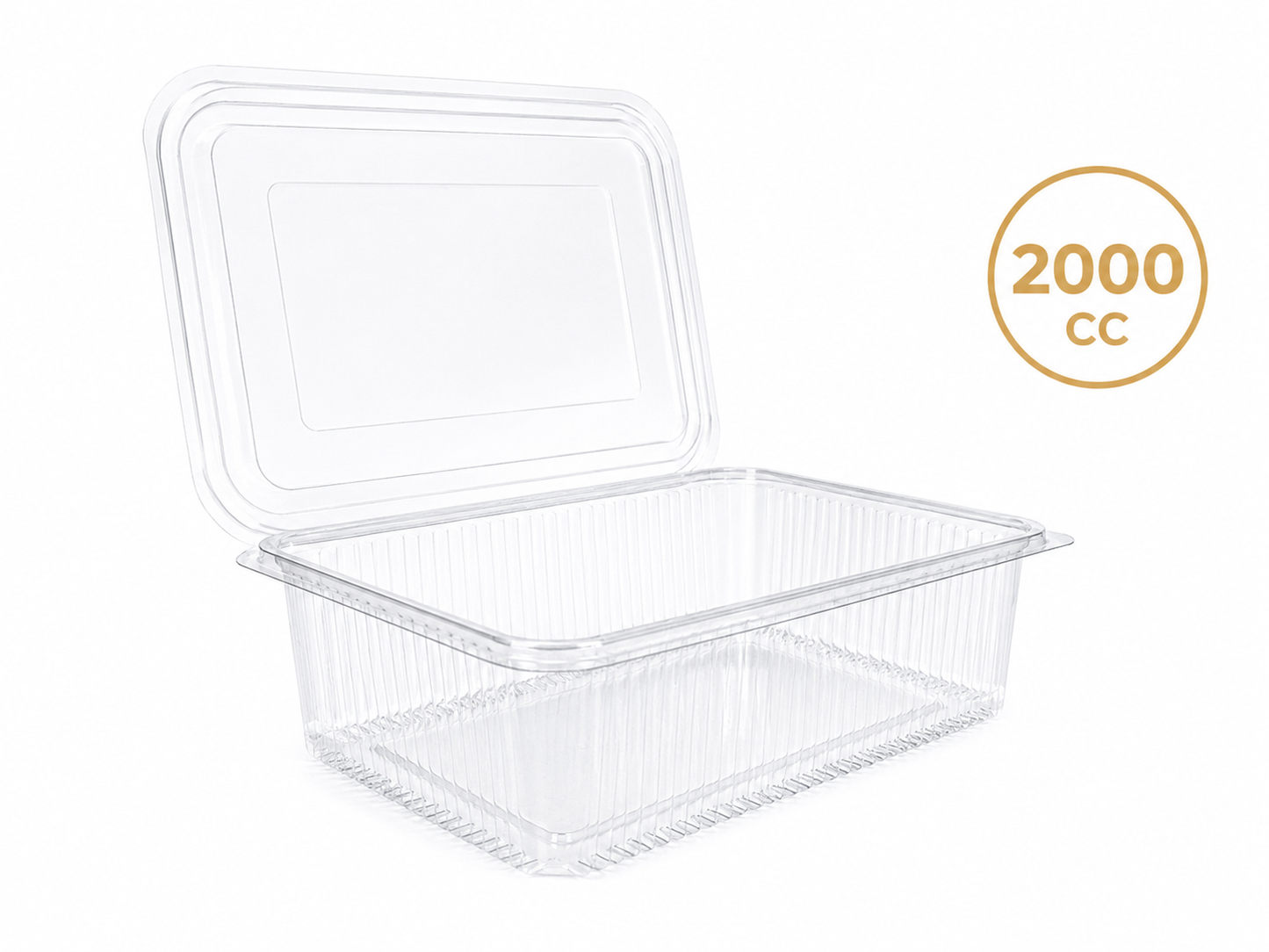 Caserole transparente GROASE cu capac atasat PET 2000 cc