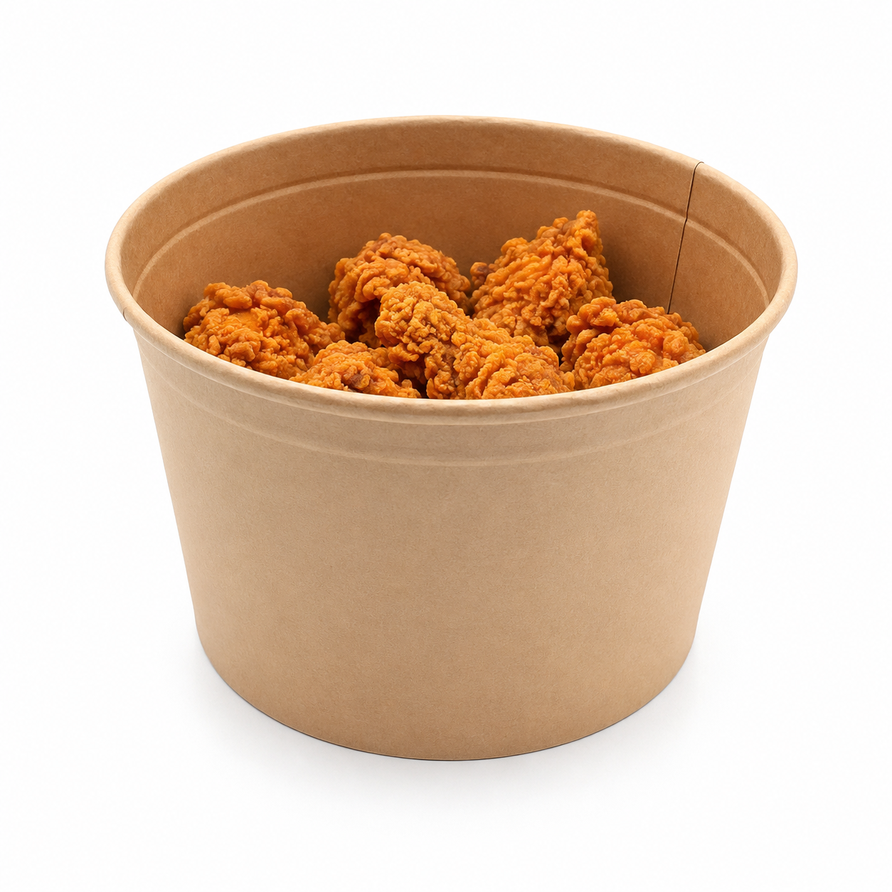 Galetusa / bucket din carton natur, 60 oz (aprox. 1700 gr), capac inclus, 50 buc/set