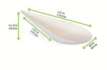 Cupe aperitiv albe Lacrima din trestie de zahar, No Plastic, 14 ml, 30 buc/set