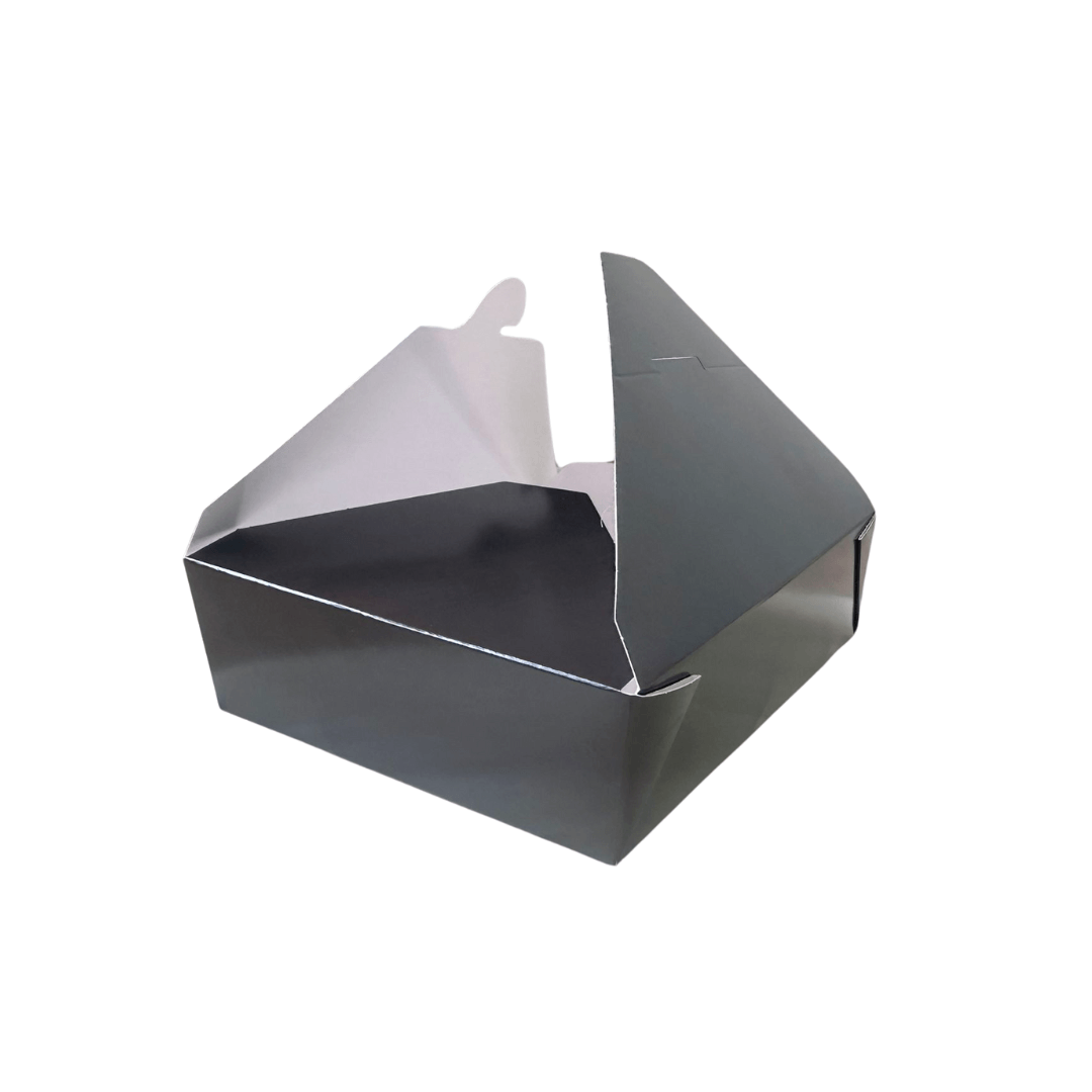 Cutii carton negre meniu catering 195 x 140 x H 48 mm, 50 buc/set