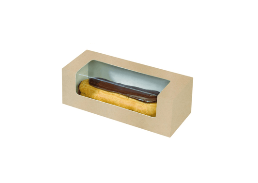 Cutie carton kraft cu fereastra pentru eclere, clatite sau hotdog