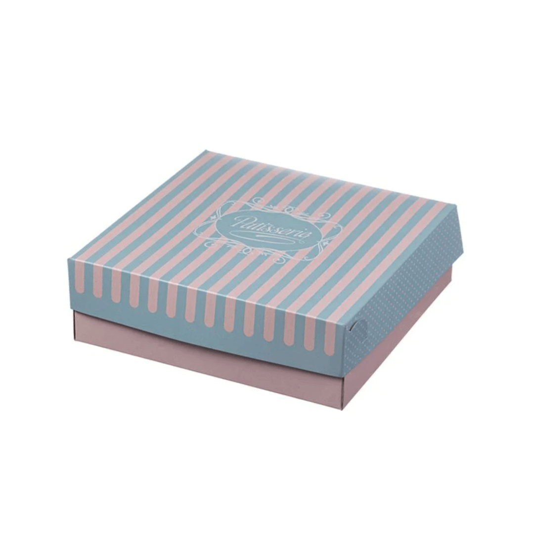 Cutii carton prajituri cu aluminiu la interior 25 x 25 x H 8 cm, 10 kg/set