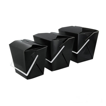 Cutii carton negre cu maner 750 ml, pentru paste/noodles