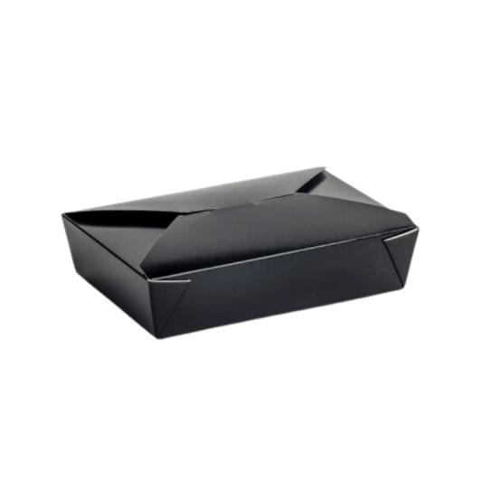 Cutii carton negre meniu catering 195 x 140 x H 48 mm, 50 buc/set