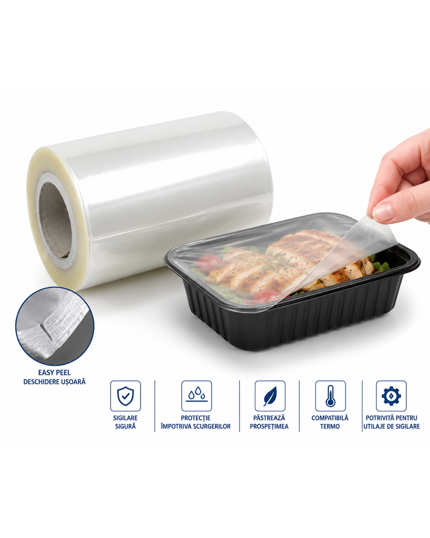 Folie de Lipit Easy Peel Termo 19 cm x 250 m, 1 rola