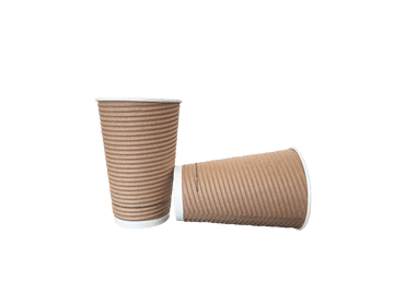 Pahare de carton kraft cu perete dublu 16 oz