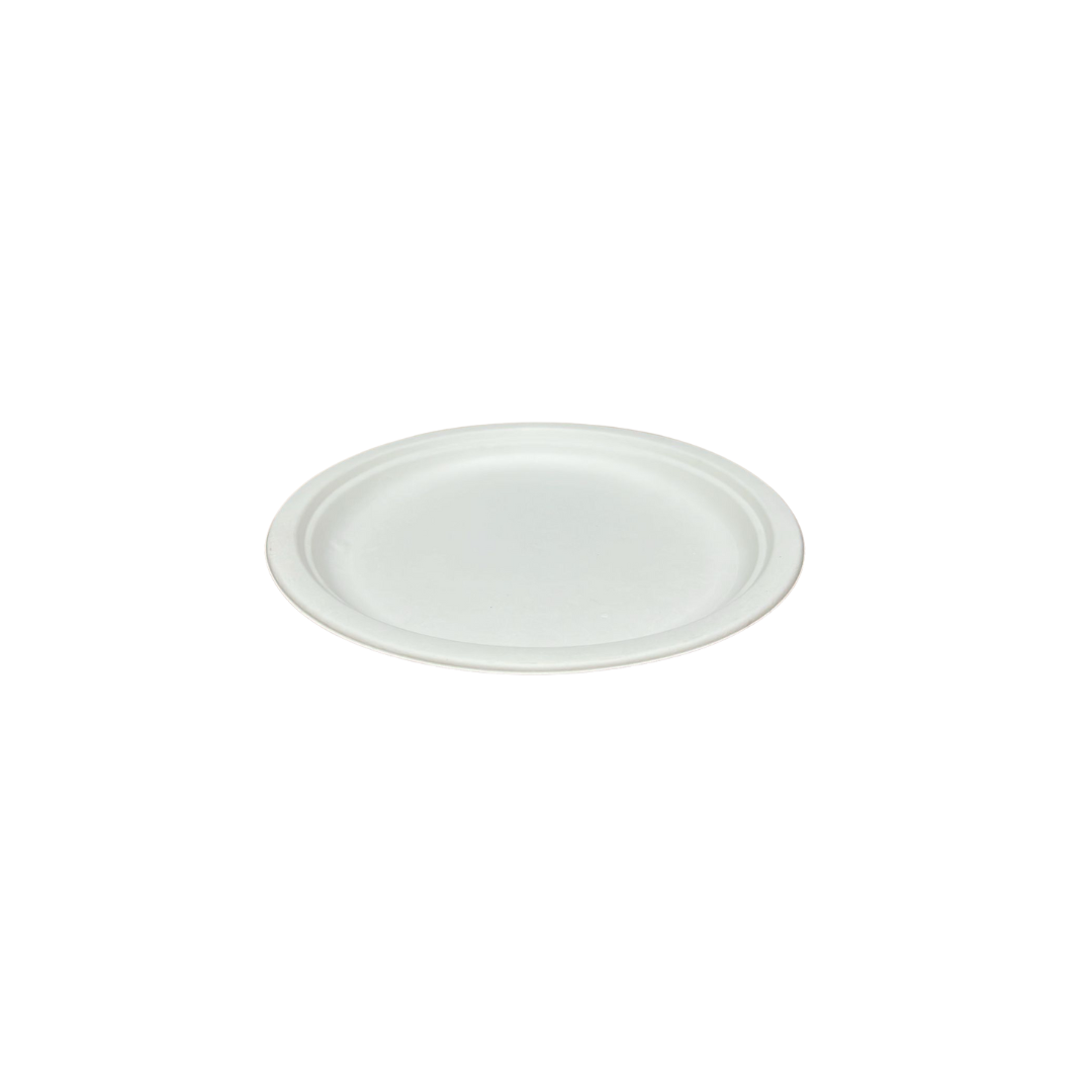Farfurii BIO rotunde albe, diametru 22 cm, 50 buc/set