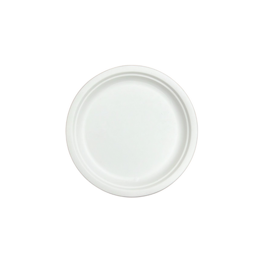 Farfurii BIO rotunde albe, diametru 22 cm, 50 buc/set