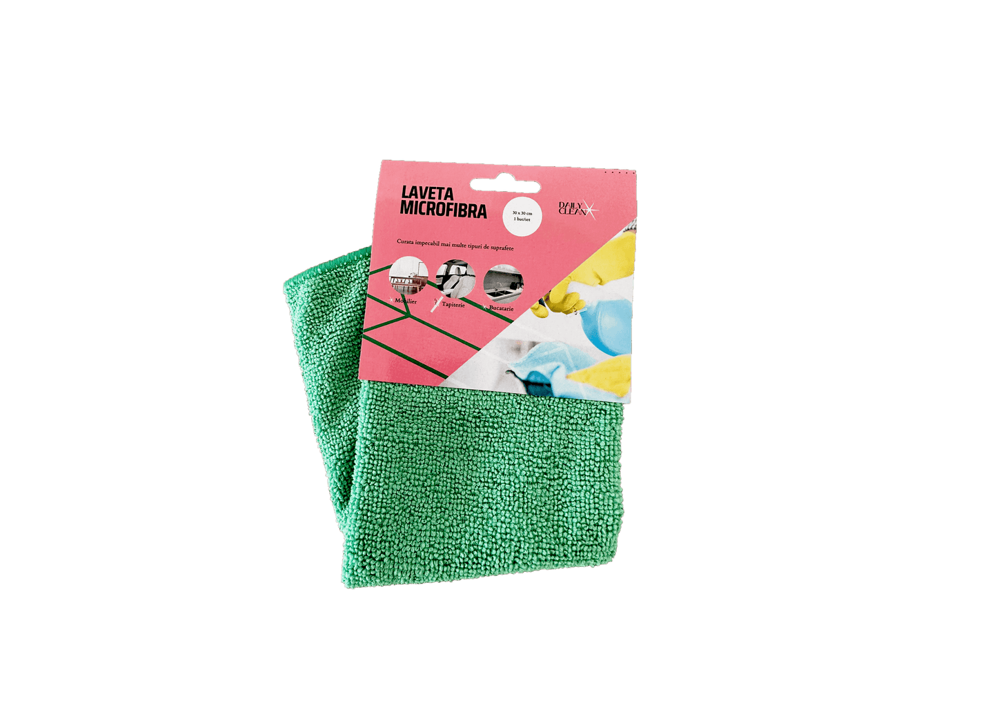 Lavete microfibra 30 x 30 cm, 1 buc/set verde
