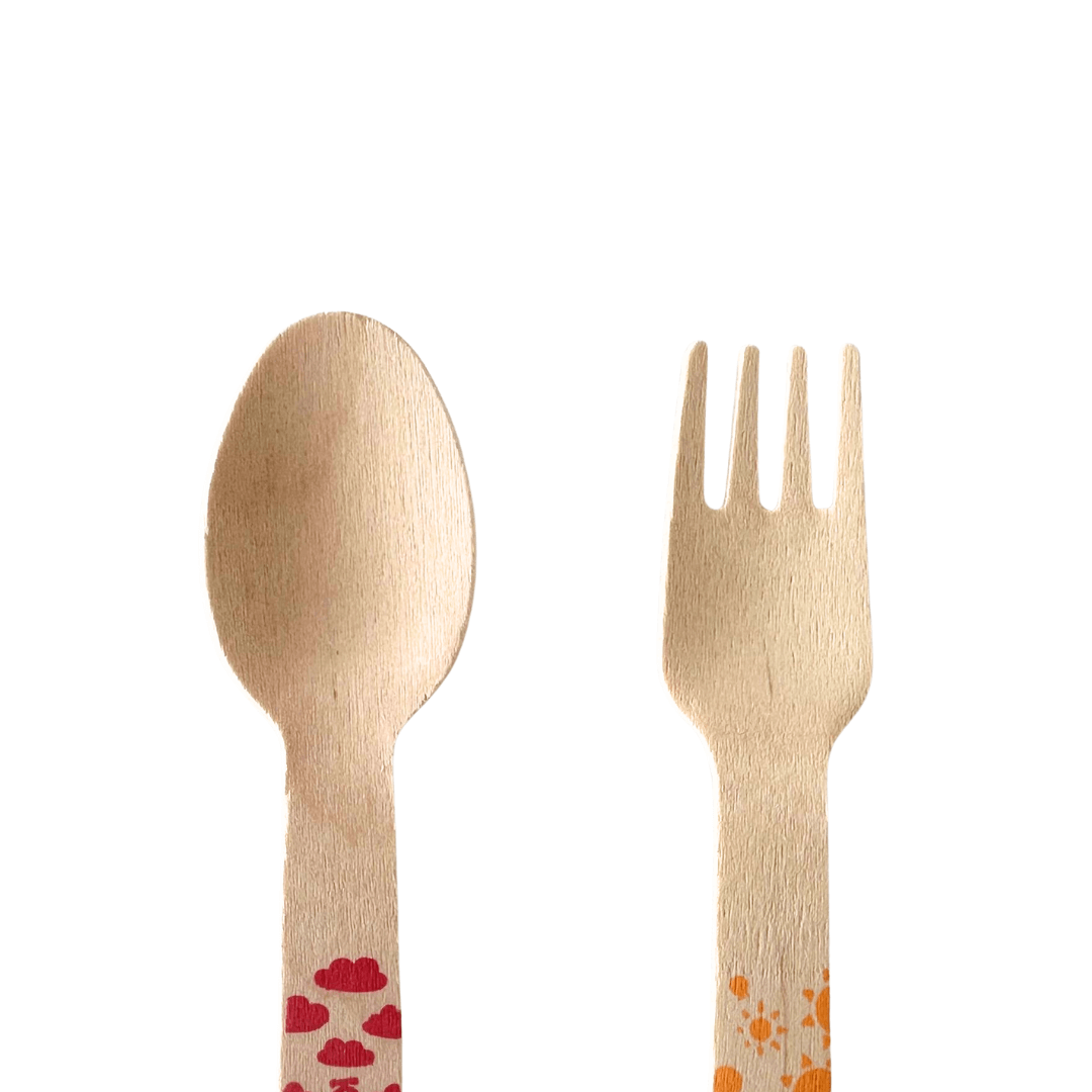 Lingura si Furculita lemn Party copii