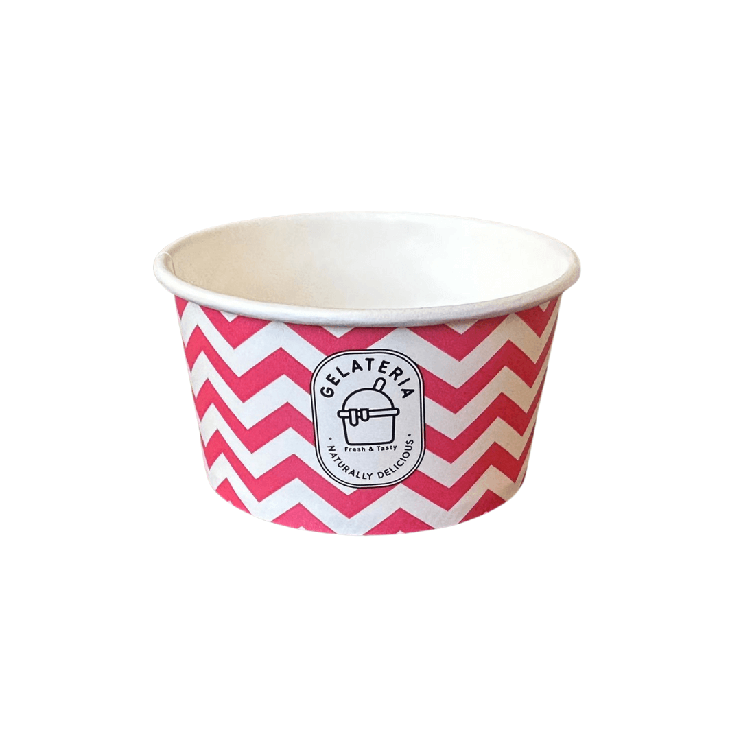 Cupe carton magenta model zig-zag inghetata, 6 oz, 50 buc/set