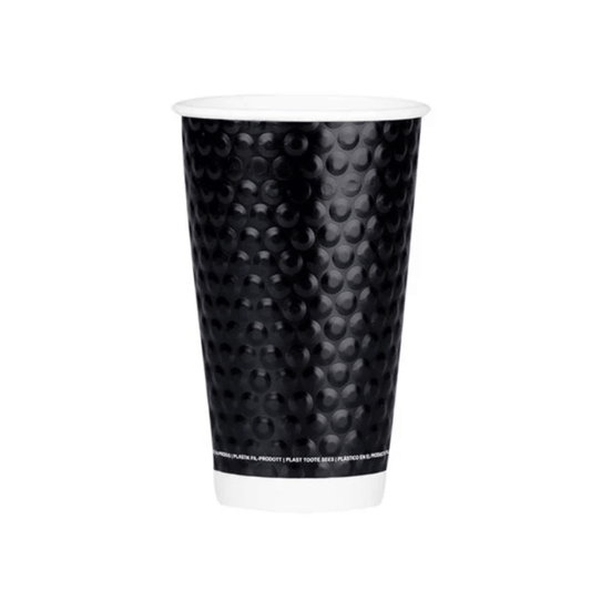 Pahare de carton negre cu perete dublu 16 oz
