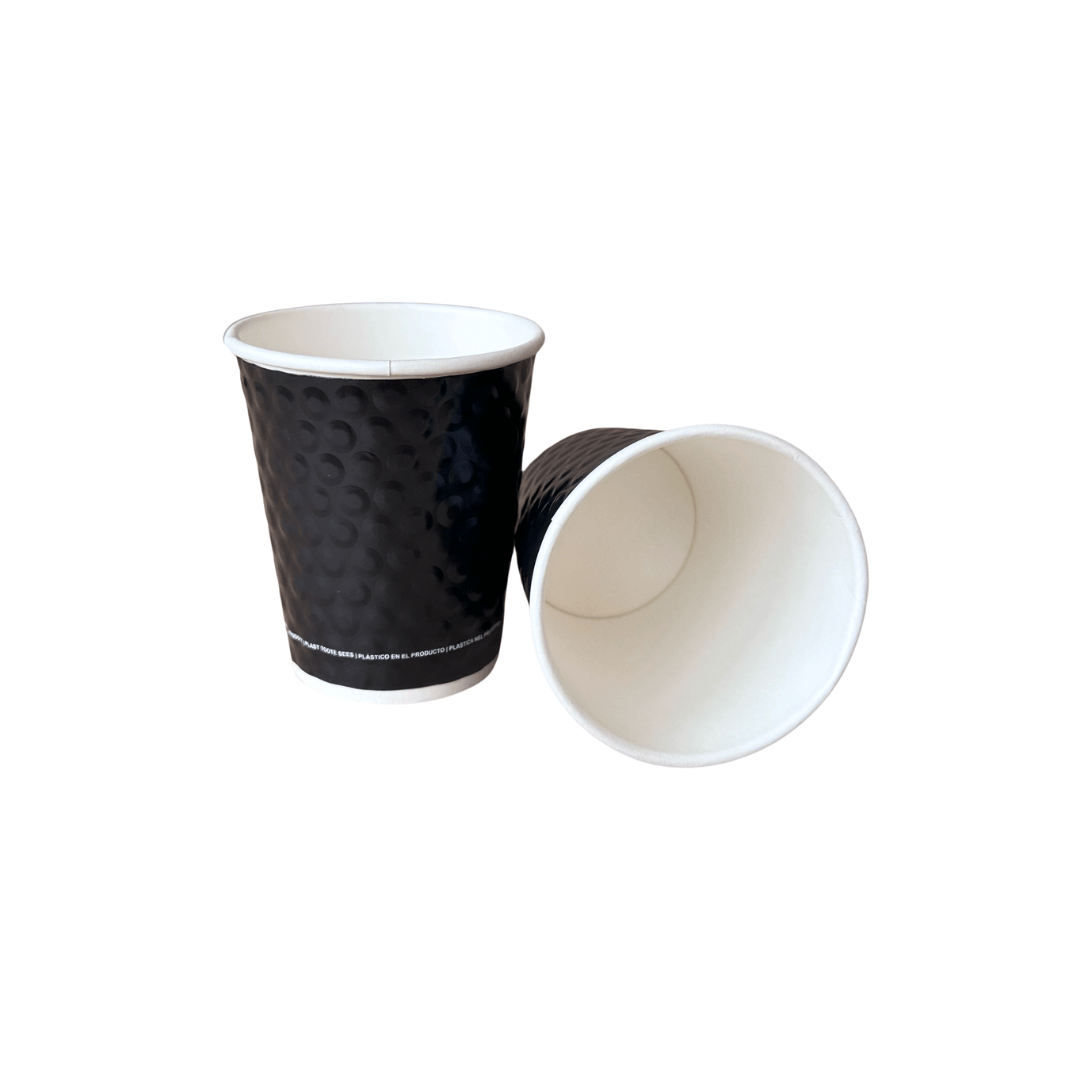 Pahare de carton negre cu perete dublu 8 oz