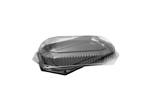 Platouri negre mari cu capac transparent inclus 43 X 29 CM c