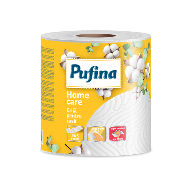 Prosop monorola Pufina din hartie alba 50 m, 245 foi, 1 rola/bax