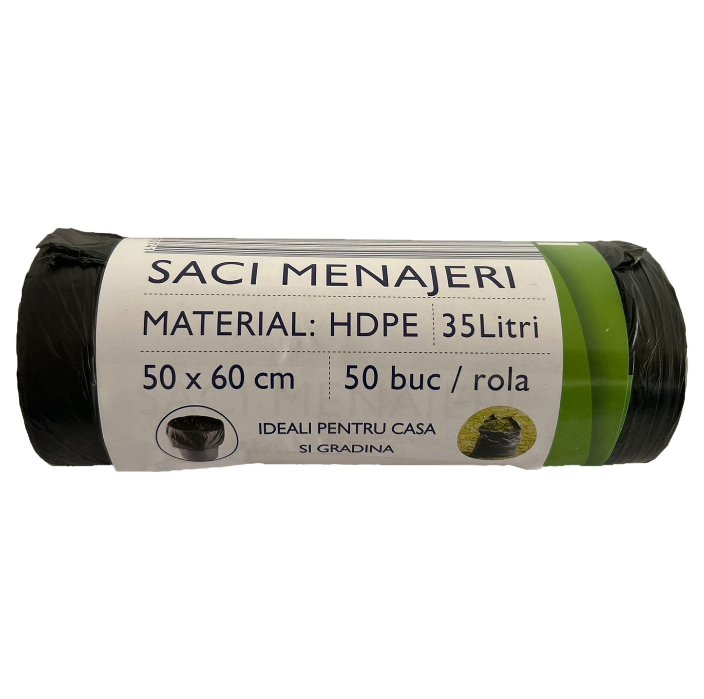 Saci menajeri negri sau albi 35L, HDPE, 50 x 60 cm, 50 buc/rola