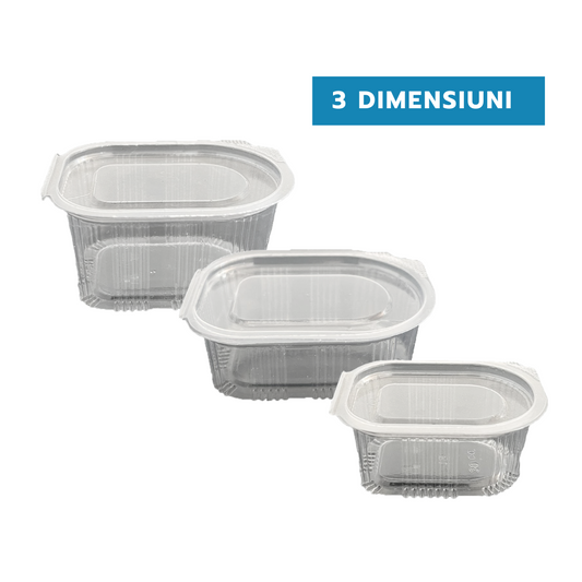 Sosiere ovale cu capac atasat DIVERSE DIMENSIUNI, 30, 50 sau 80cc, 100 buc/set