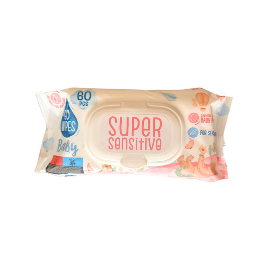 Servetele umede copii super sensitive cu capac, 60 buc/pachet