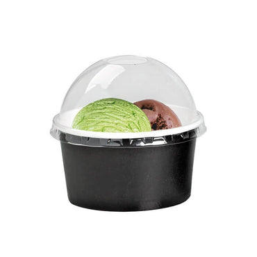 Sosiere/cupe carton negre, 120 ml, 50 buc/set cu capac bombat