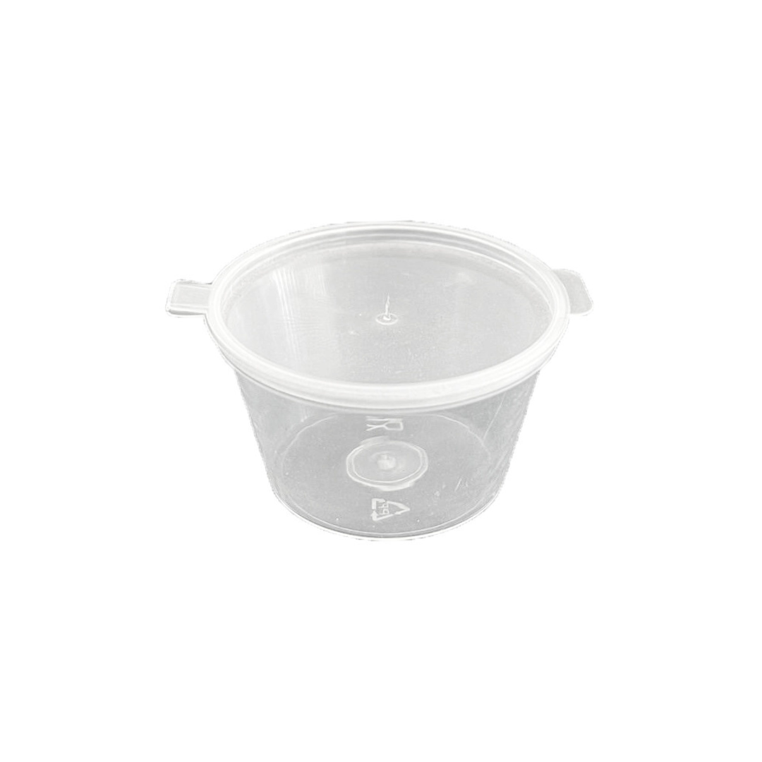 Sosiere rotunde din PP cu capac atasat 2 oz