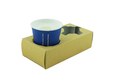 Suporturi natur din carton pentru 2 pahare cafea, 50 buc/set