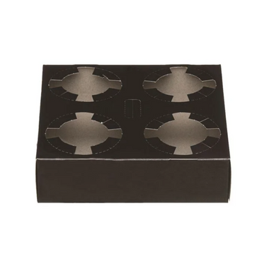 Suporturi negre pentru 4 pahare din carton, 50 buc/set
