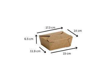 Cutii carton kraft meniuri catering 150 x 119 x 65 mm, 50 buc/set
