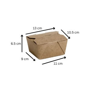 Cutii carton kraft meniuri catering, 600 ml, 110 x 95 x 65 mm, 50 buc/set