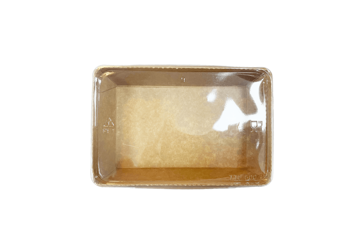 Cutii carton laminate kraft catering 1200 cc, cu capac transparent, 50 buc/set