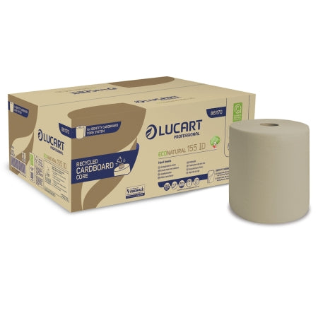 Role prosoape de maini din hartie ecologica EcoNatural Lucart, AUTO-CUT, 155 m, 6 role/bax – 861059