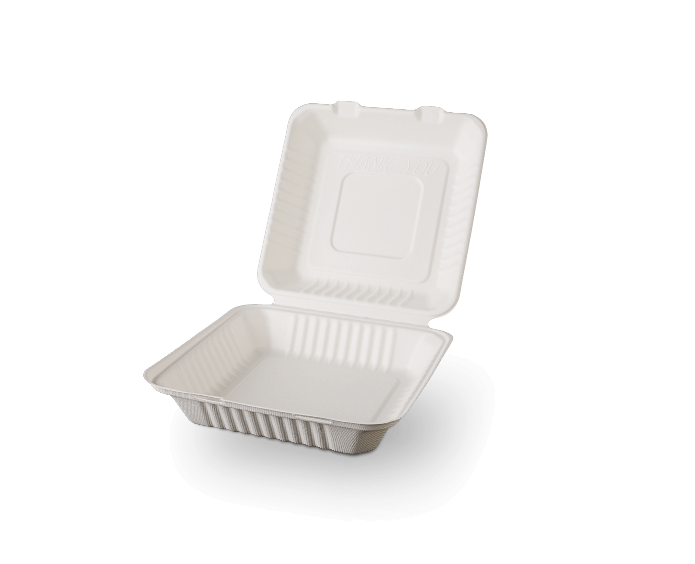 Caserole patrate BIO mari cu capac, din trestie de zahar, 50 buc/set