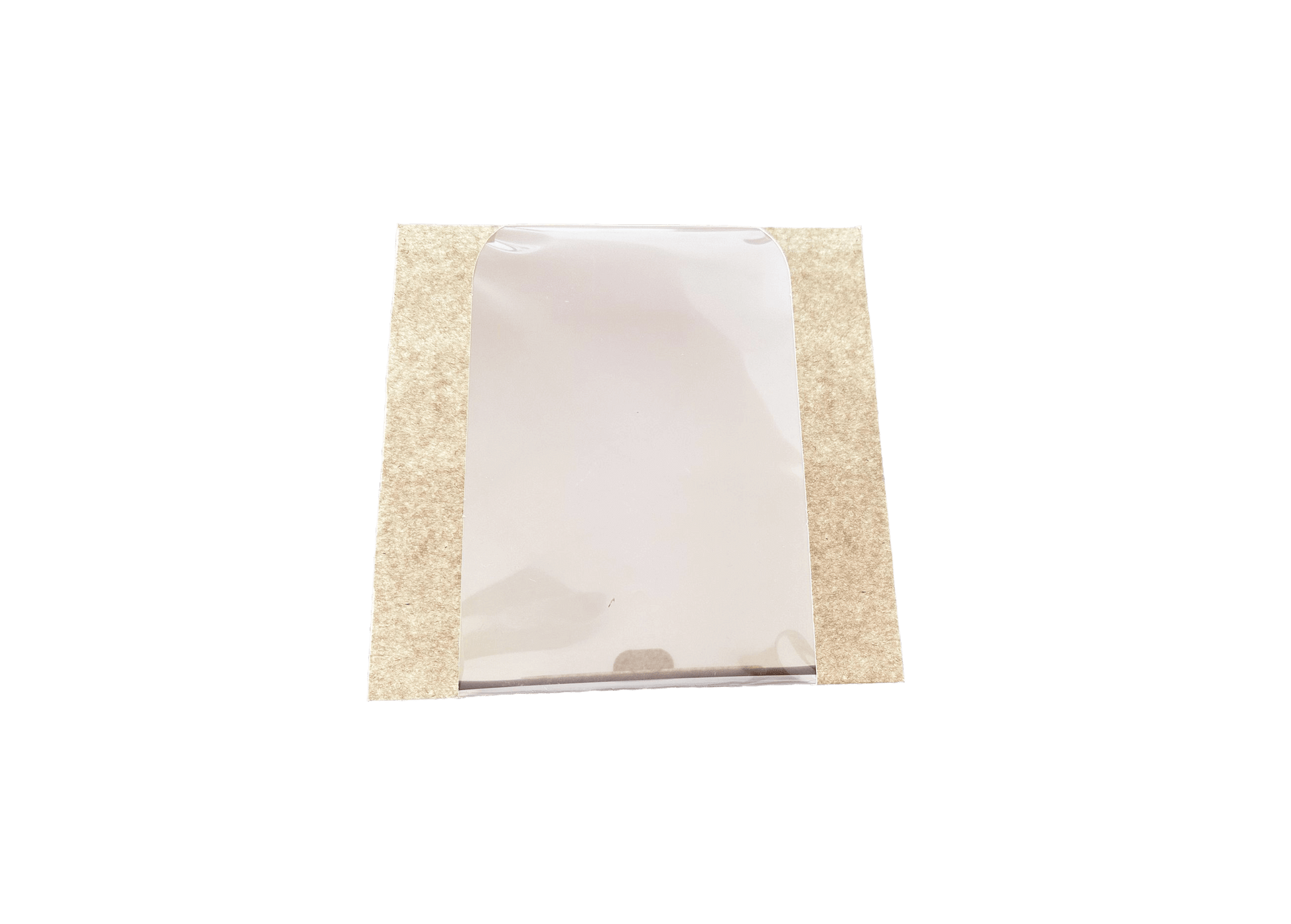 Cutii carton natur cu fereastra pentru prajituri 24 x 24 x H 10 cm, 25 buc/set