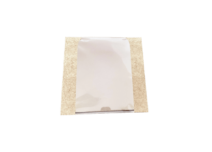 Cutii carton natur cu fereastra pentru prajituri 24 x 24 x H 10 cm, 25 buc/set