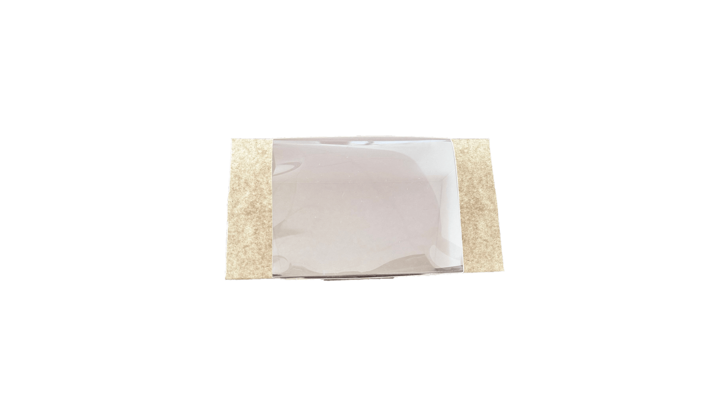 Cutii carton natur cu fereastra pentru prajituri 19 x 10 x H 10 cm, 50 buc/set