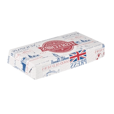 Cutii grill carton cu aluminiu Fish and chips, 31 x 15,5 x 5 cm, 10 kg/set