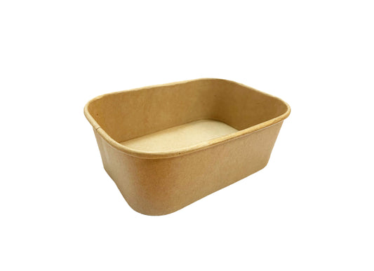 Bol carton rectangular kraft catering 168 x 122 x 59 mm, 750 ml, 50 buc/set