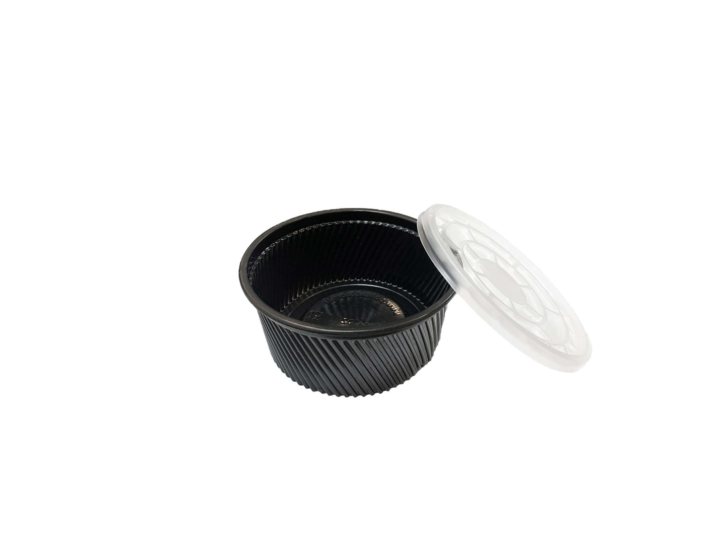 Bol supa negru din PP cu capac transparent inclus, 500 ml, 100 buc/set b