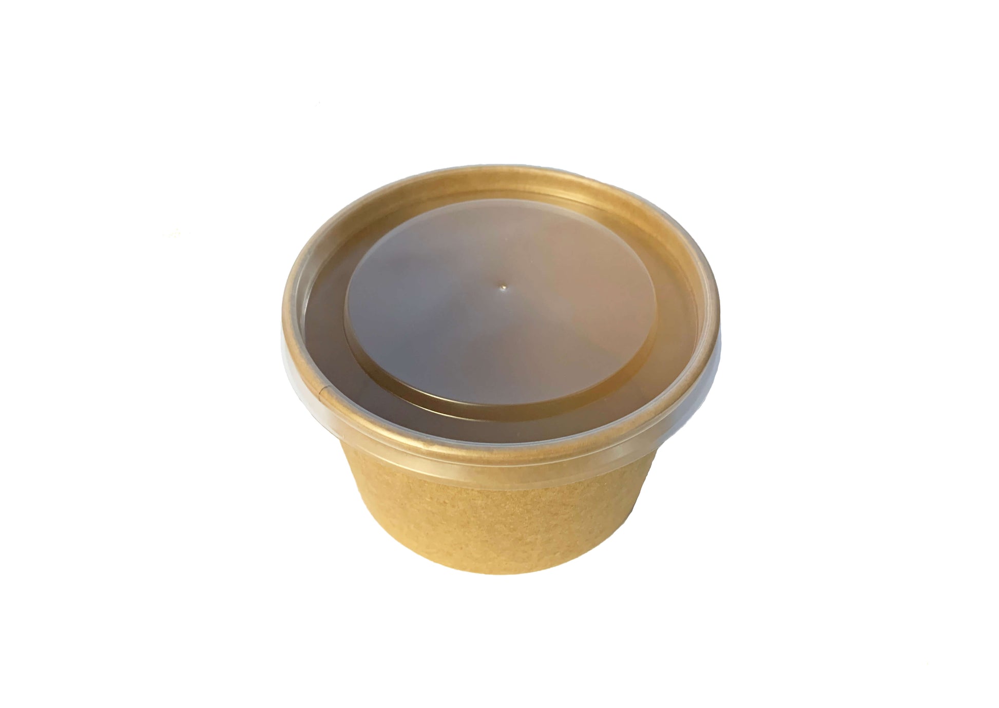 Boluri din carton kraft exterior si interior pentru supa, cu capac transparent, 16 oz/470 ml, 25 buc/set c