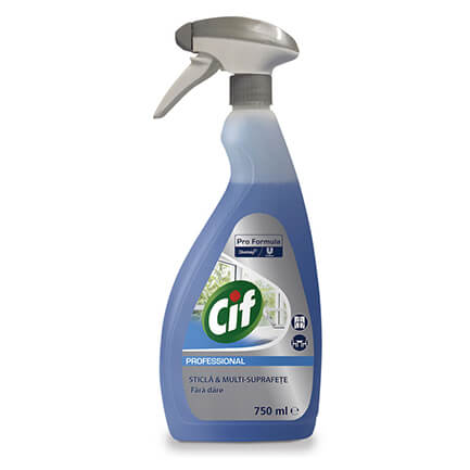 Cif Pro Formula Sticla & Multisuprafete Spray 750 ml, 1 buc/set