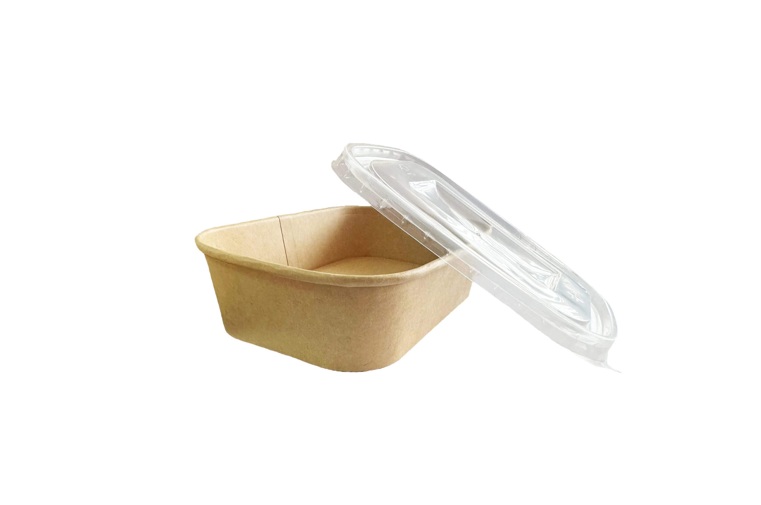 Capac PP bol carton rectangular catering 580/750/1000 ml, transparent, 50 buc/set