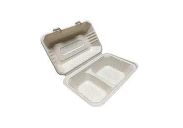 Caserole BIO cu capac din trestie de zahar, 2 compartimente, 1.000 ml, 50 buc/set
b
