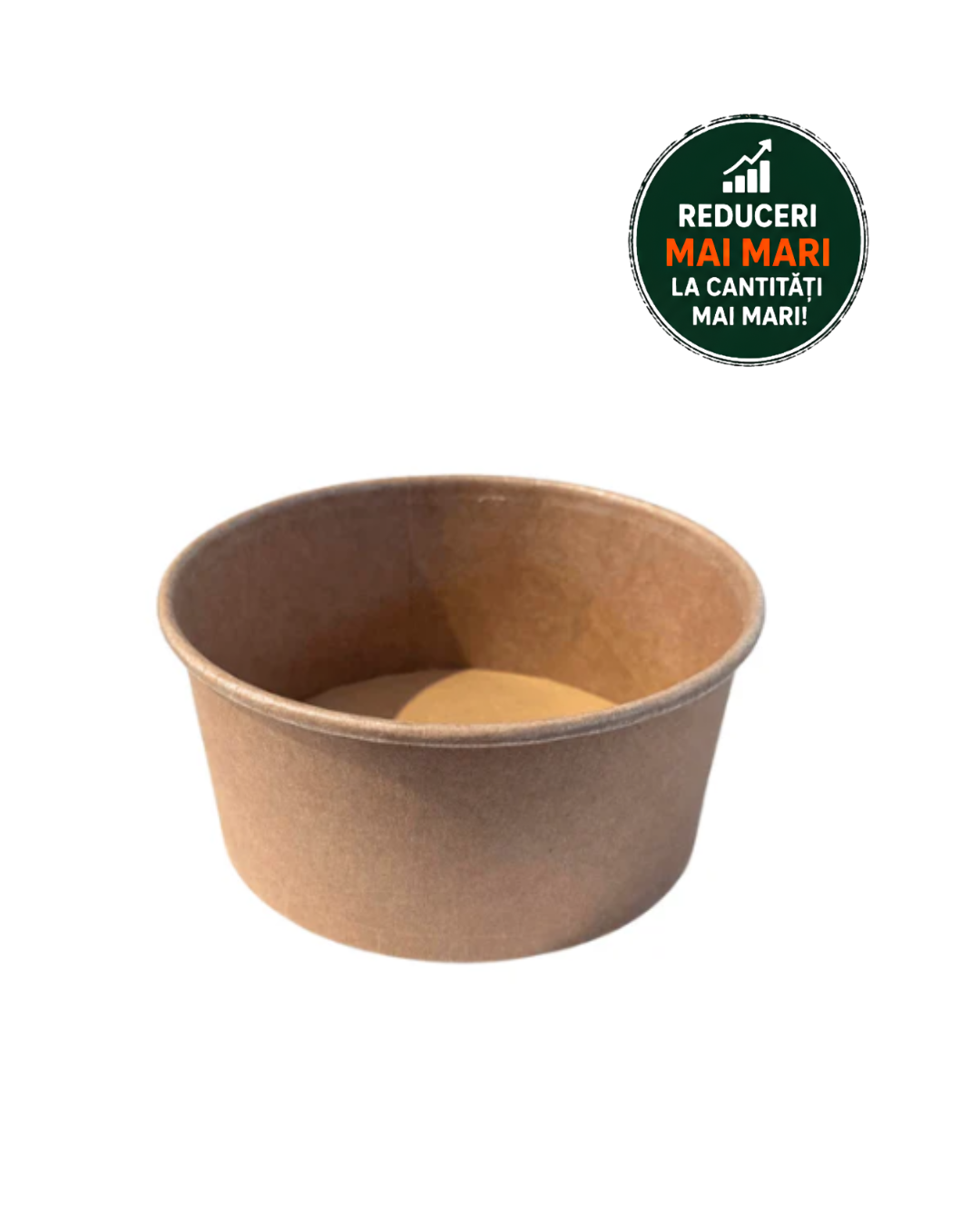 Caserole carton kraft rotunde pentru salata, 750 ml, 50 buc/set