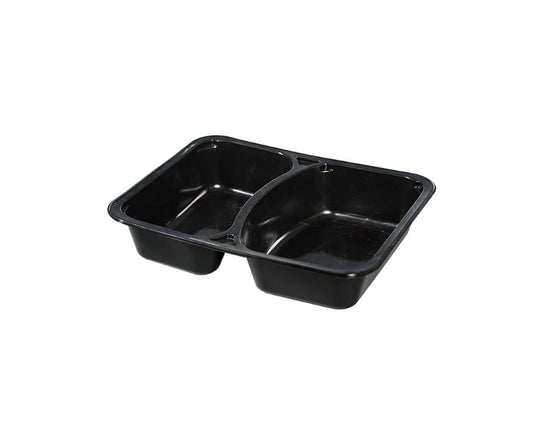 Caserole negre TERMO din PP, 2 compartimente, 227 x 178 x H 40 mm, 50 buc/set