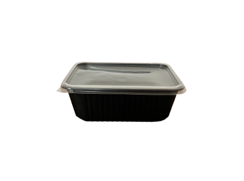 Caserole negre cu capac transparent inclus, 1000 ml